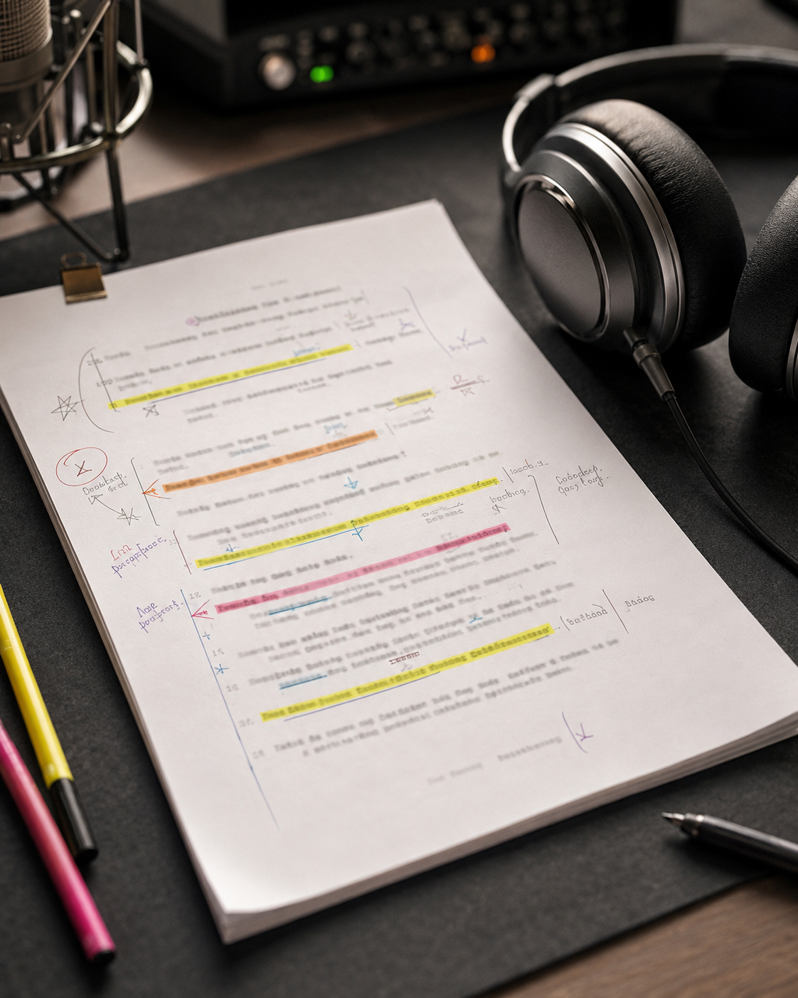 Custom Erotic Voiceover Page Image with scene notebook and headphones Image 3